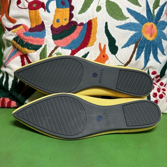 Rothy’s The Point Yellow Marigold Flats Sz 10 - Picture 5 of 8